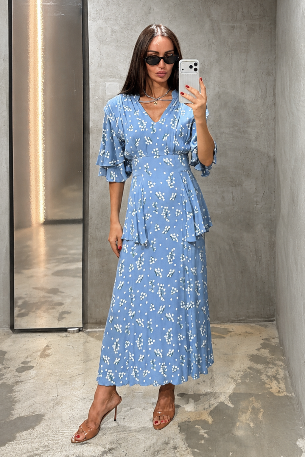 Midi Dress with 3/4 Sleeves