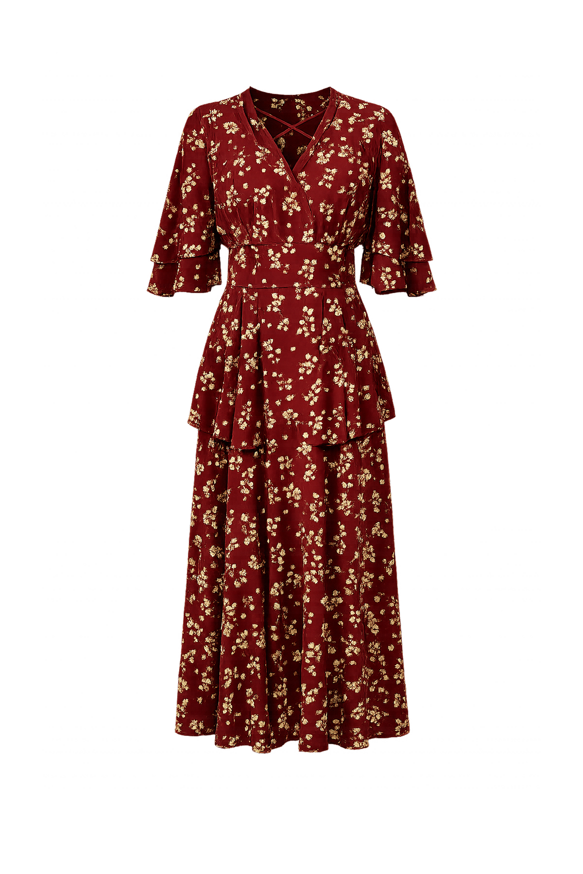 Midi Dress with 3/4 Sleeves