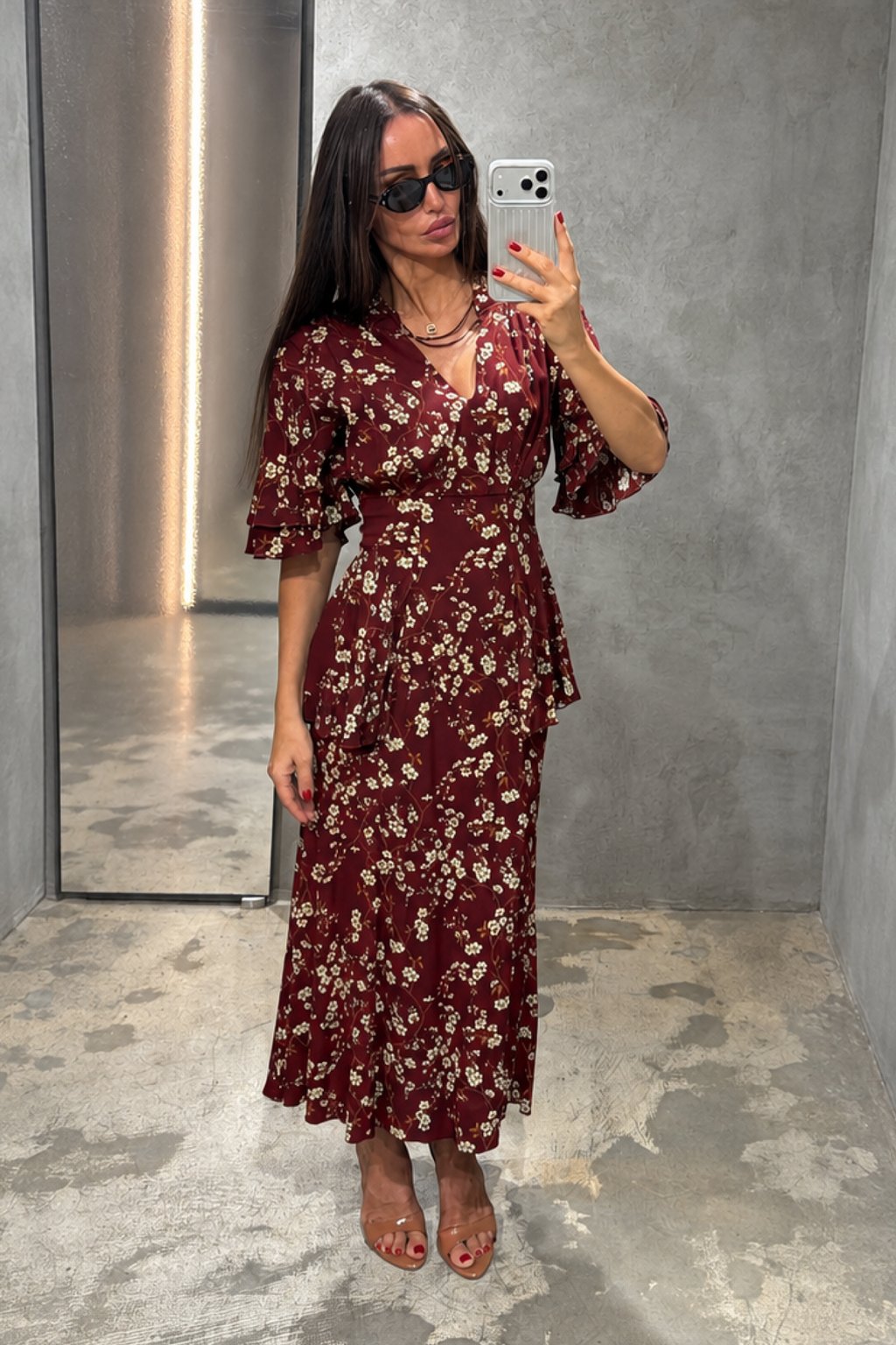 Midi Dress with 3/4 Sleeves