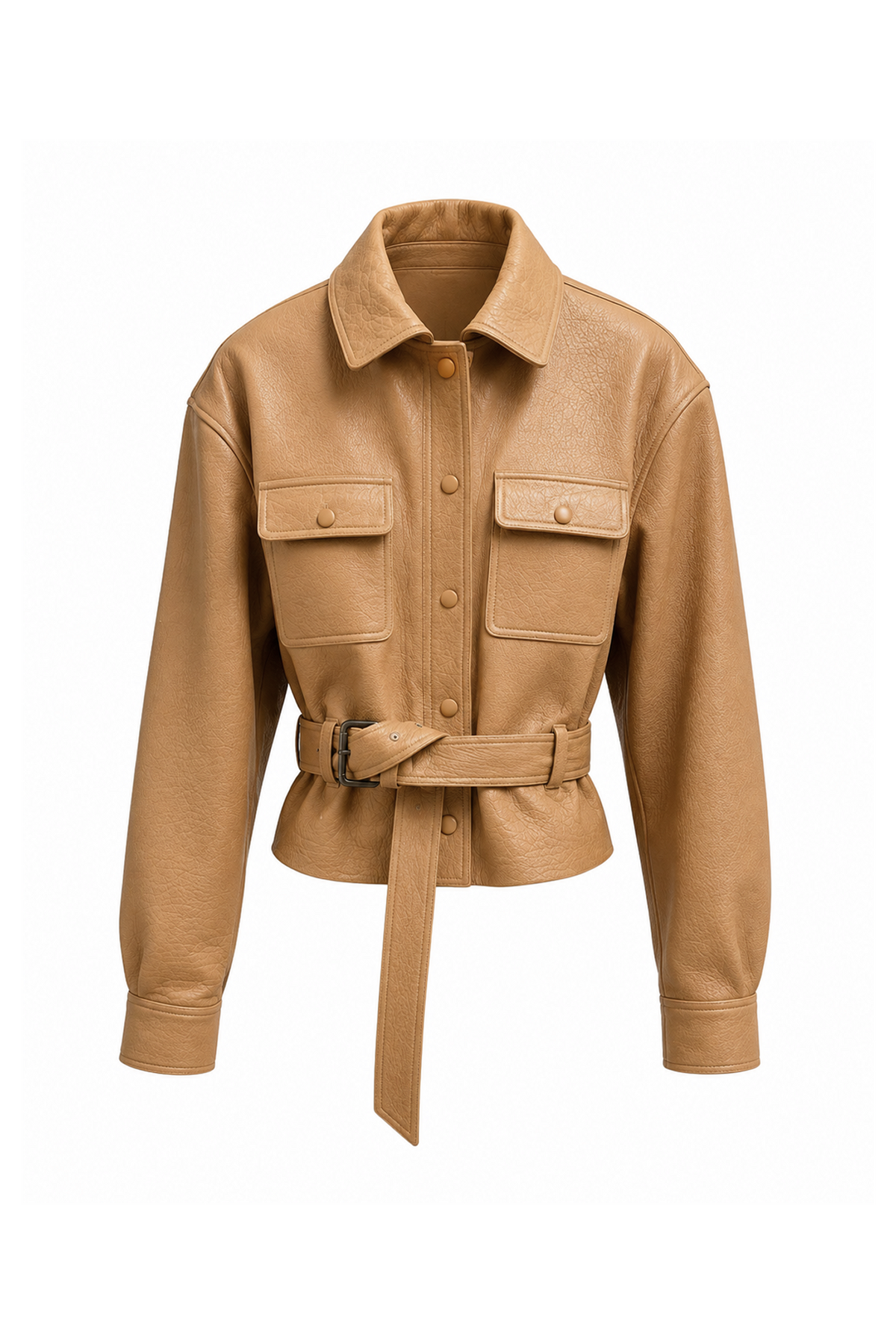 Leather Jacket with Belt