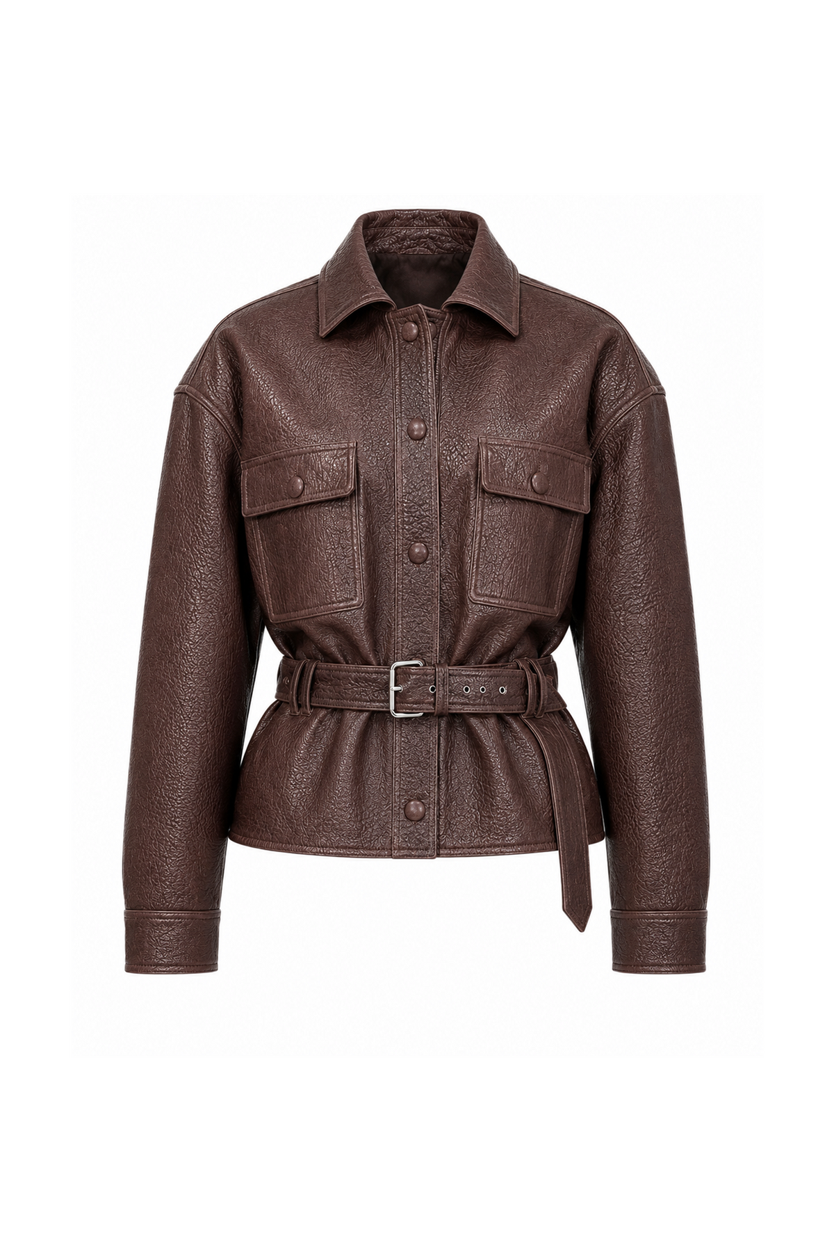 Leather Jacket with Belt