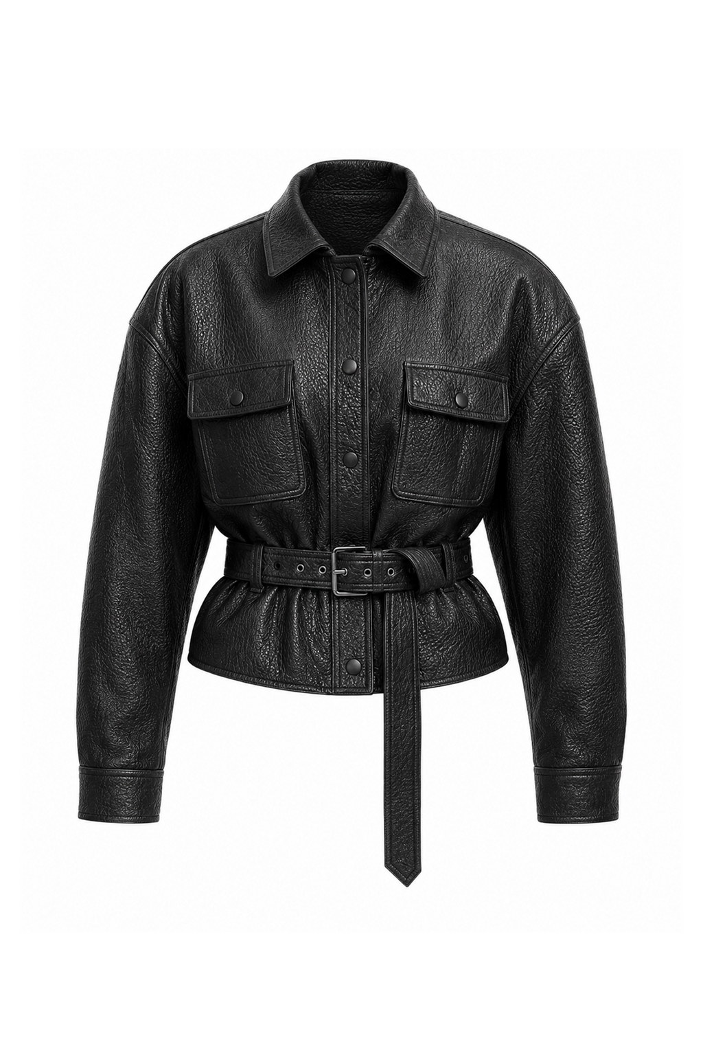 Leather Jacket with Belt