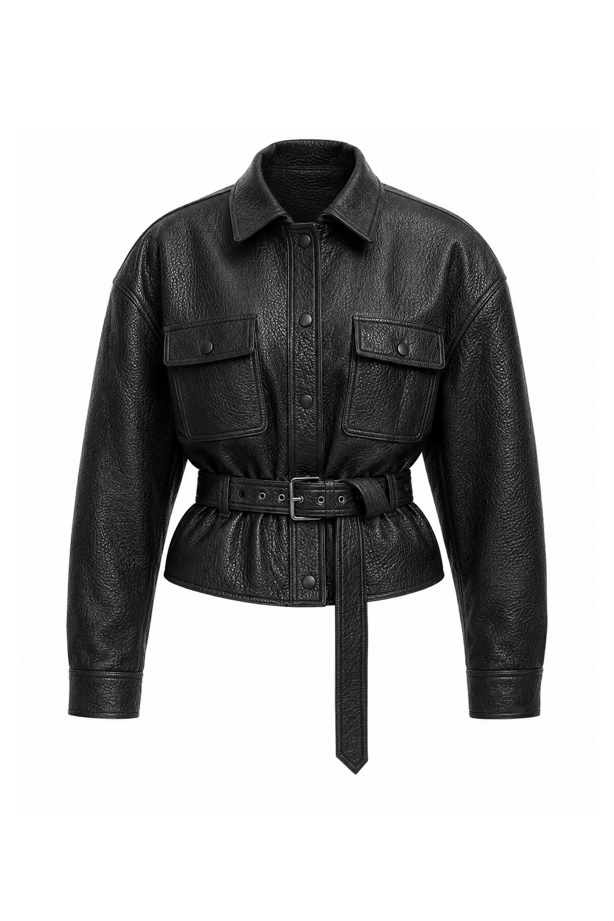 Leather Jacket with Belt