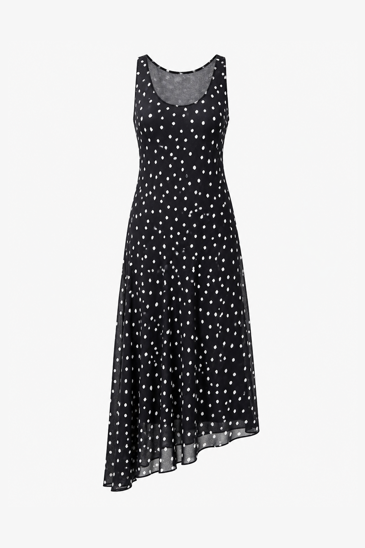 Long Polka Dot Silk Dress