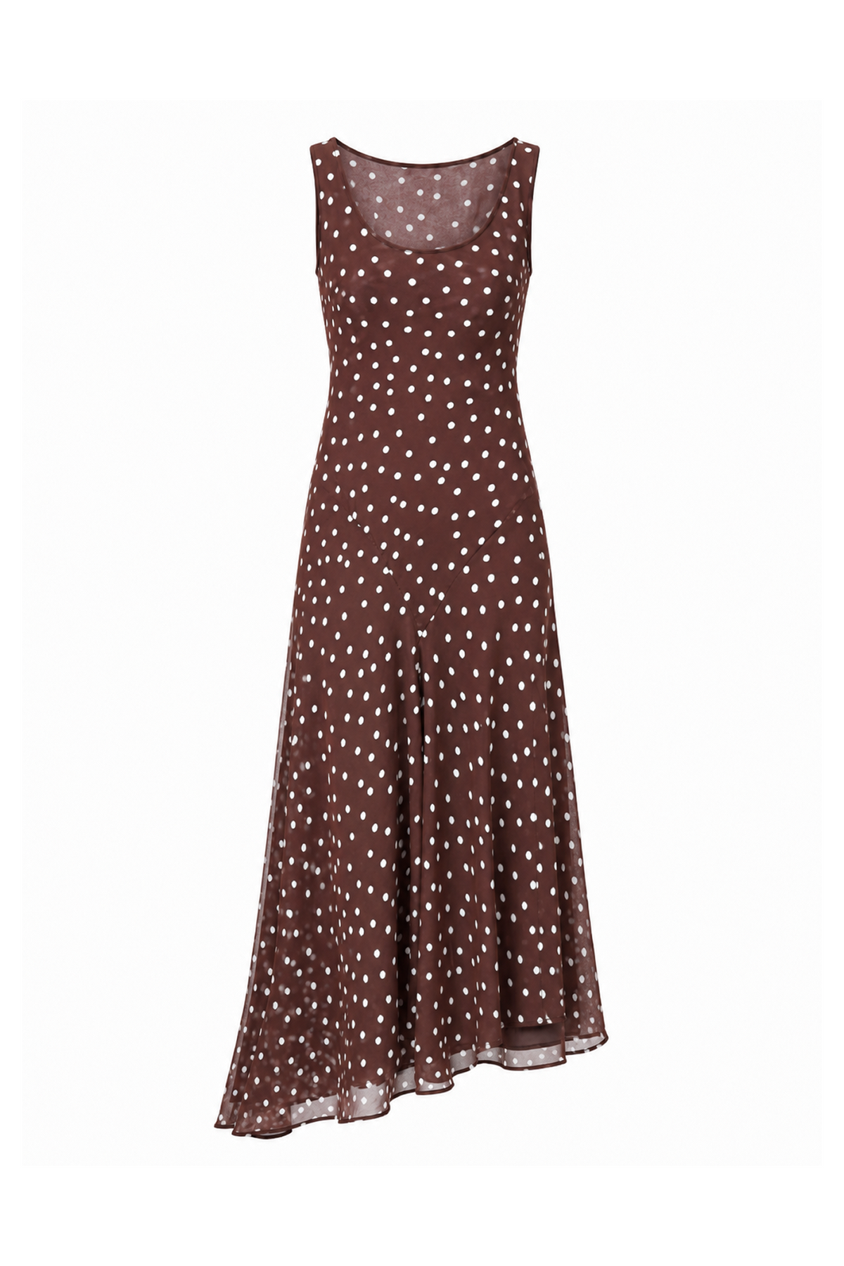 Long Polka Dot Silk Dress
