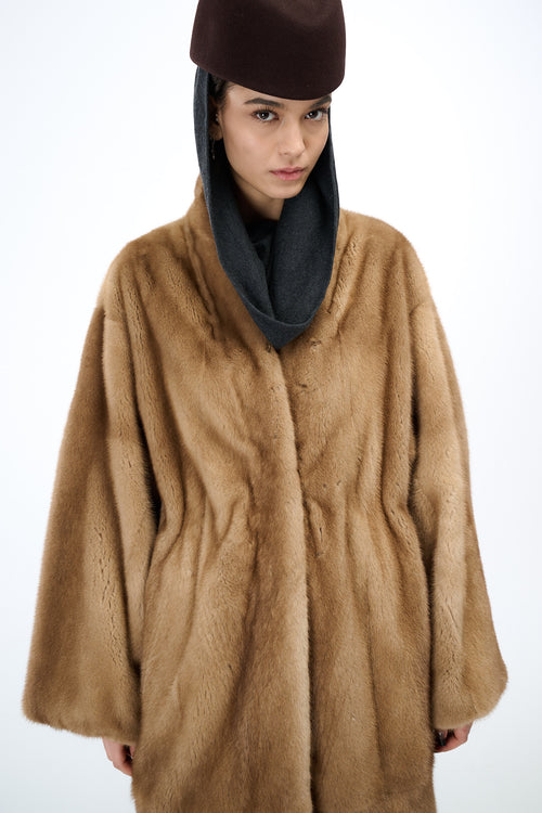 Kimono Long Pastel Mink Coat 135 cm