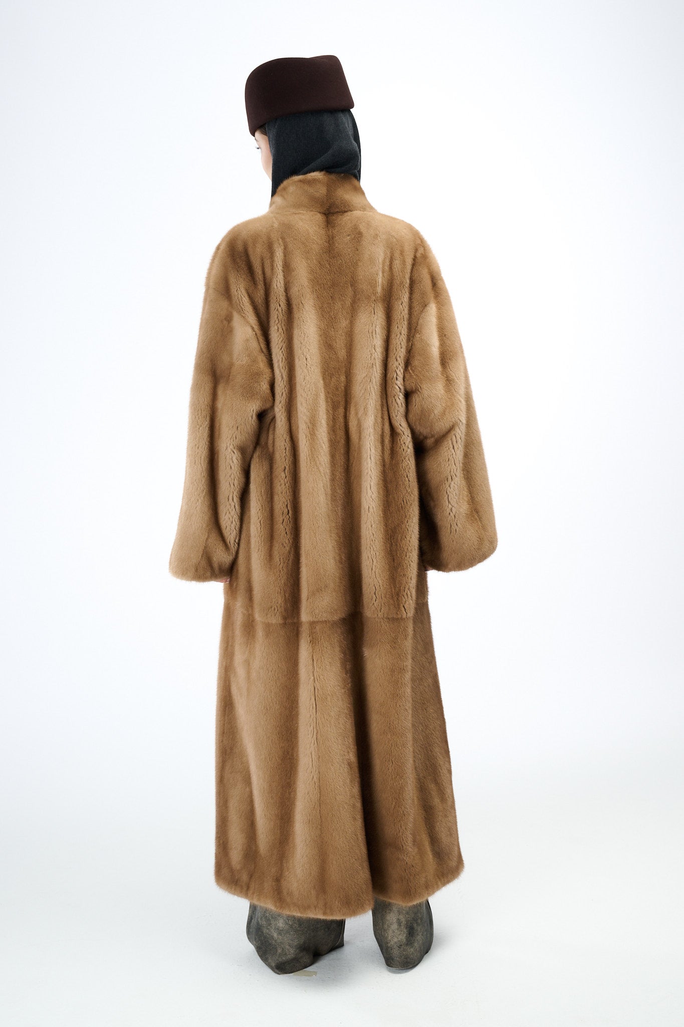 Kimono Long Pastel Mink Coat 135 cm