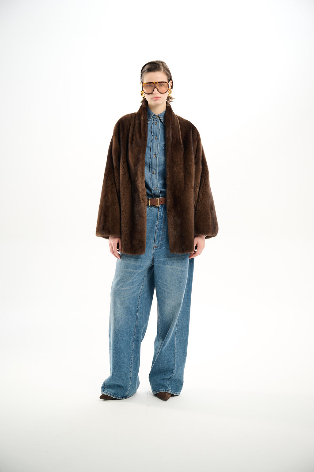 Kimono Scanbrown Mink Jacket 70 cm