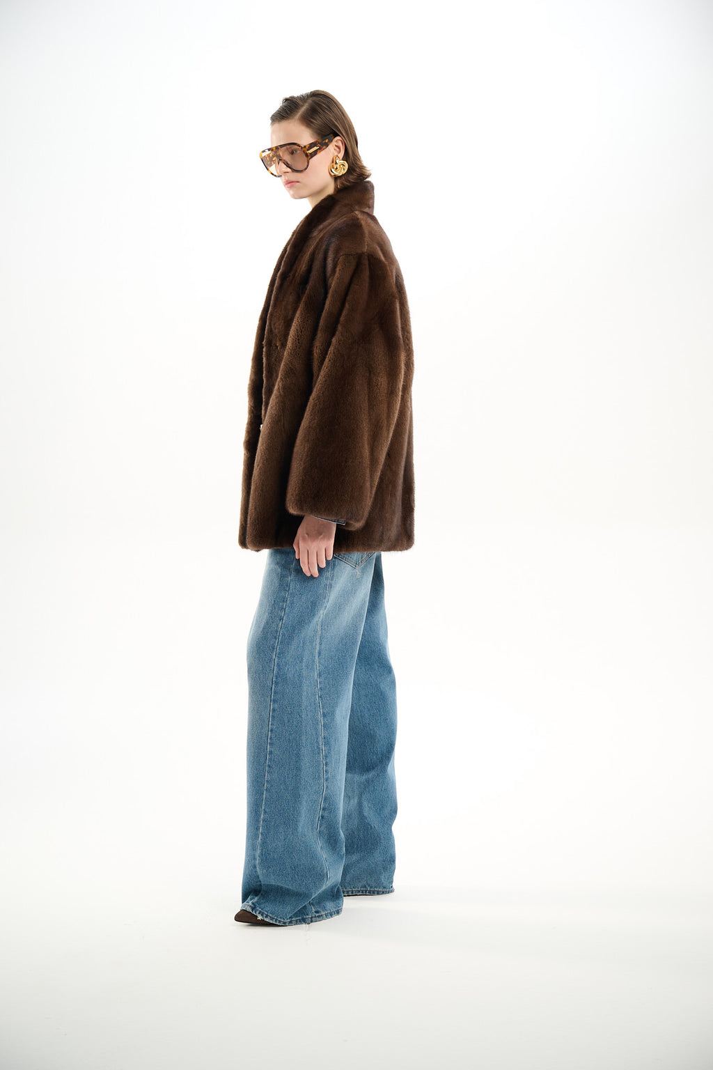 Kimono Scanbrown Mink Jacket 70 cm