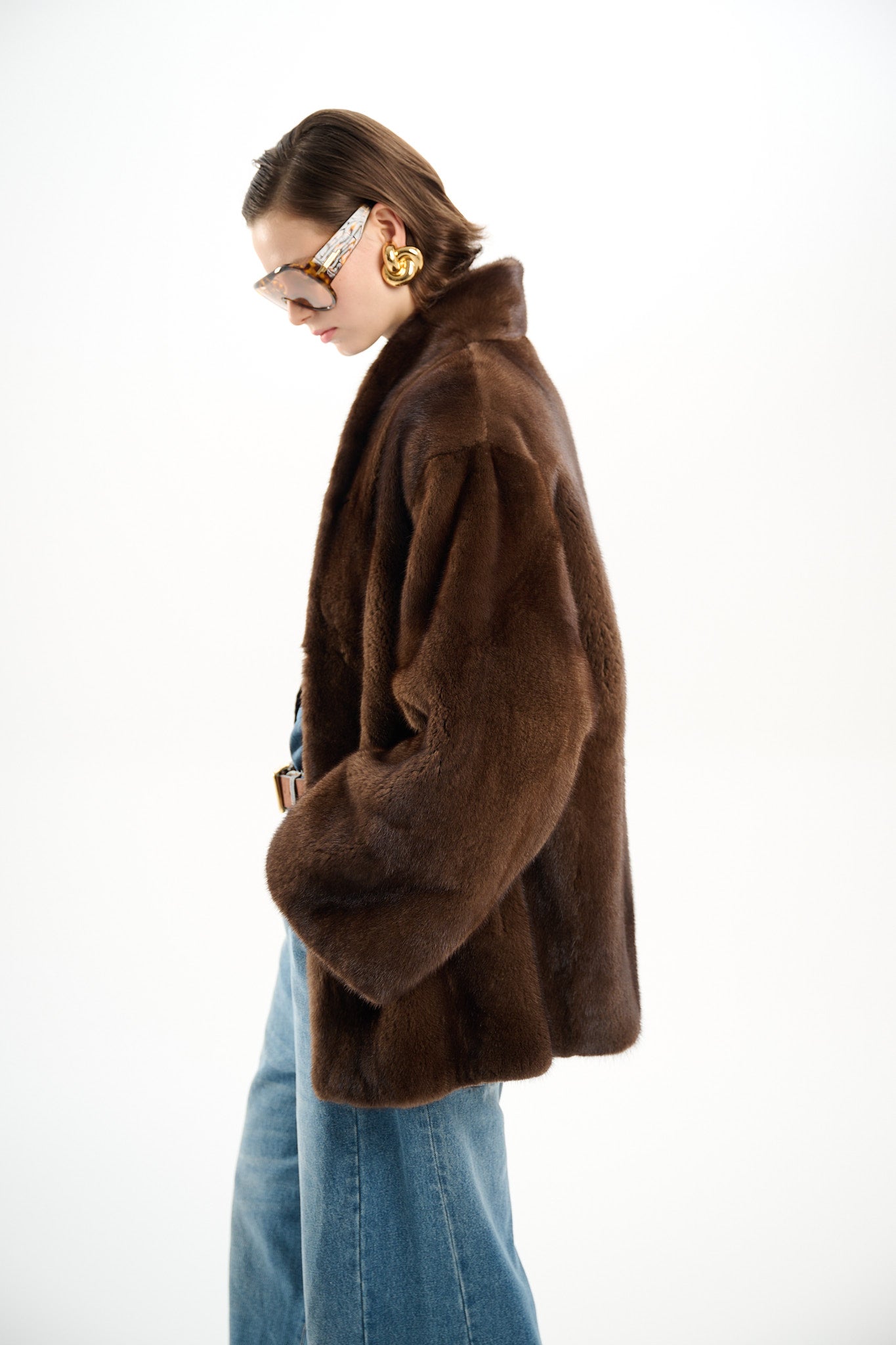 Kimono Scanbrown Mink Jacket 70 cm