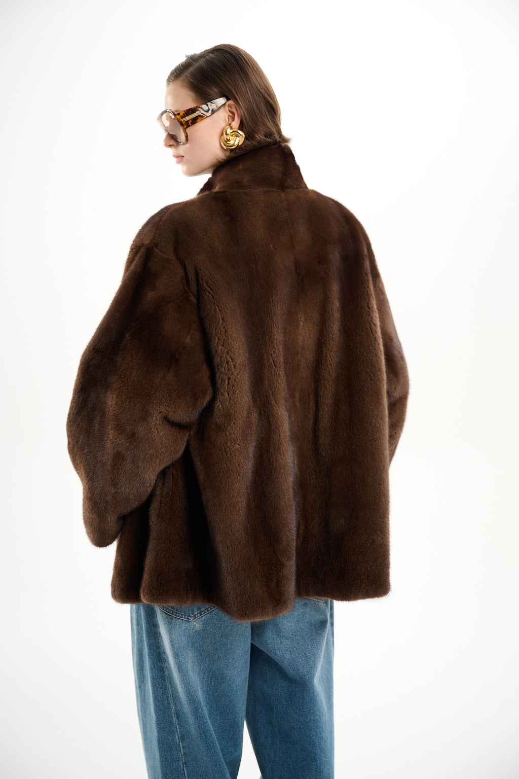 Kimono Scanbrown Mink Jacket 70 cm