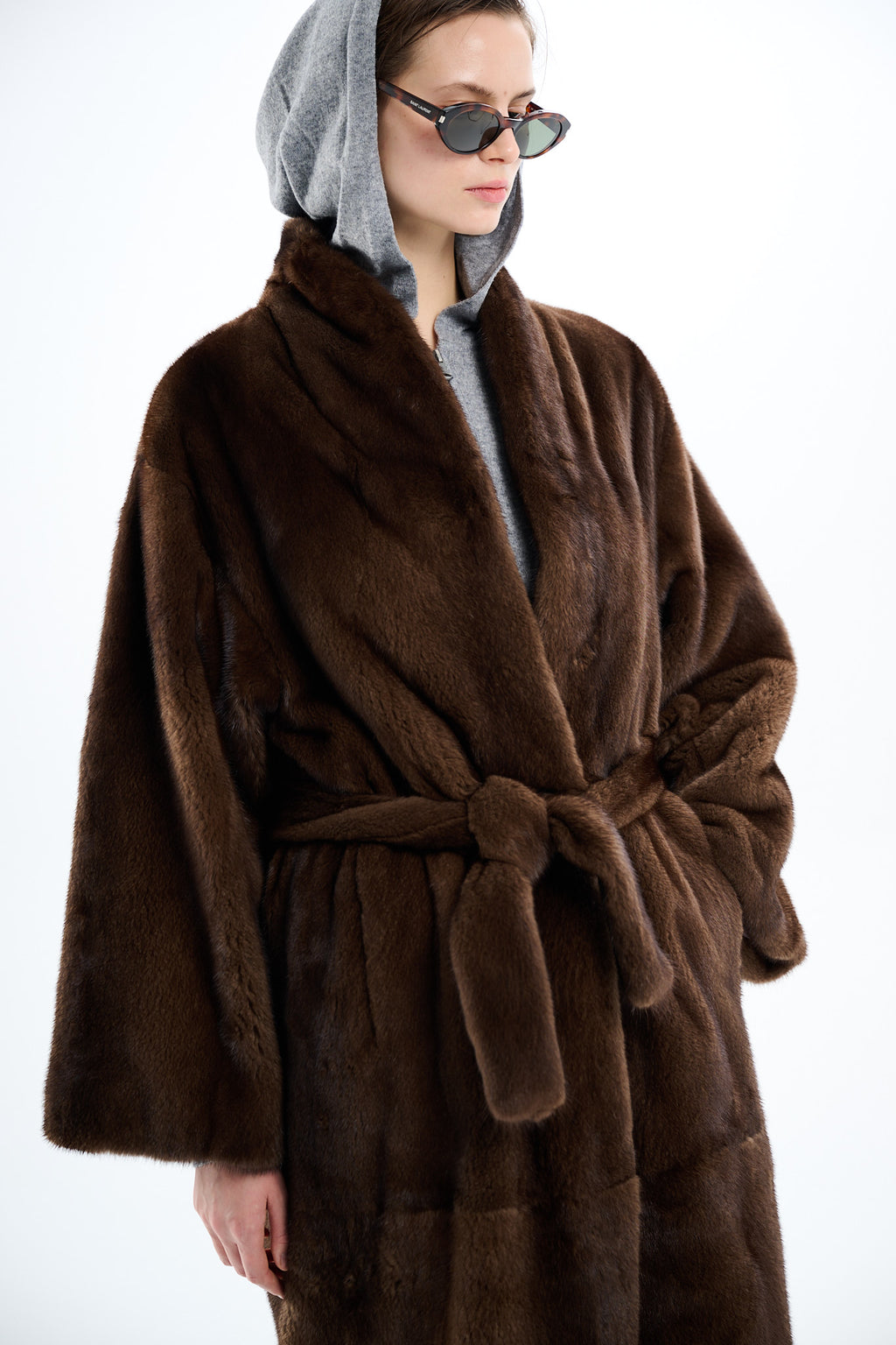 Kimono Long Pastel Mink Coat 135 cm