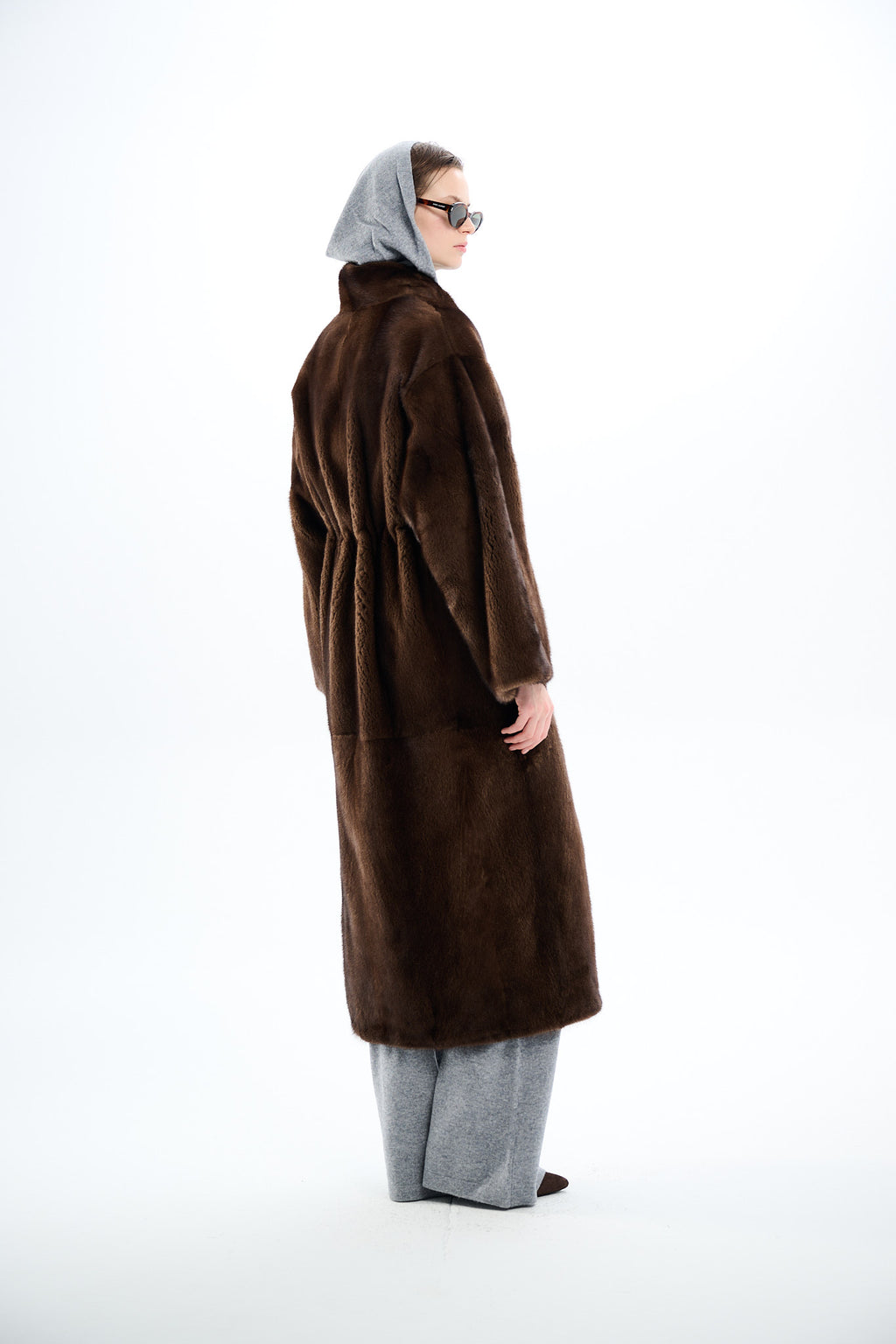 Kimono Long Pastel Mink Coat 135 cm