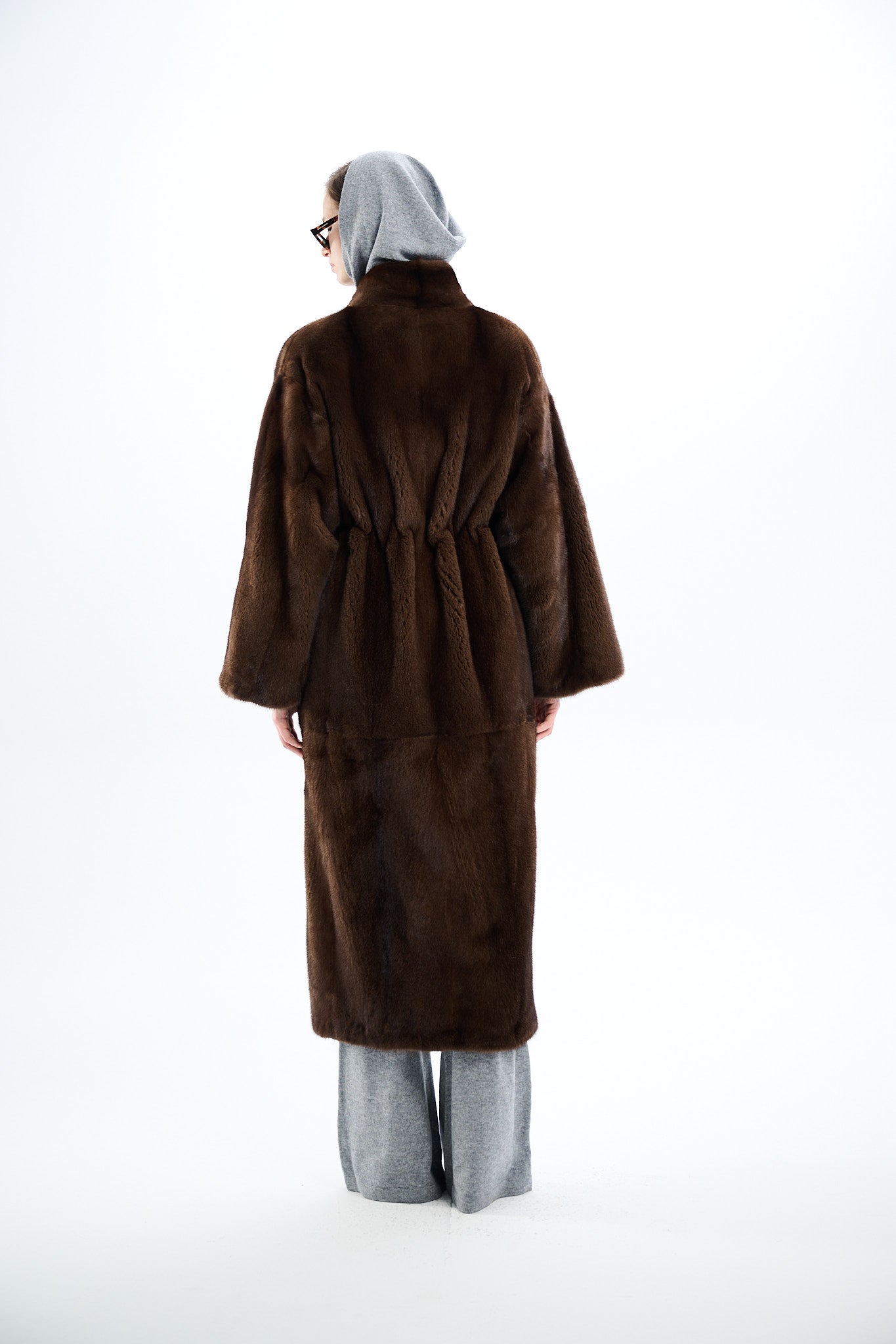 Kimono Long Pastel Mink Coat 135 cm