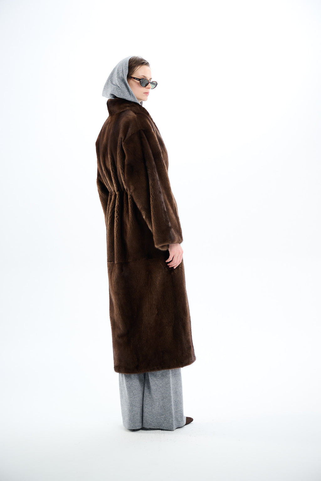Kimono Long Pastel Mink Coat 135 cm
