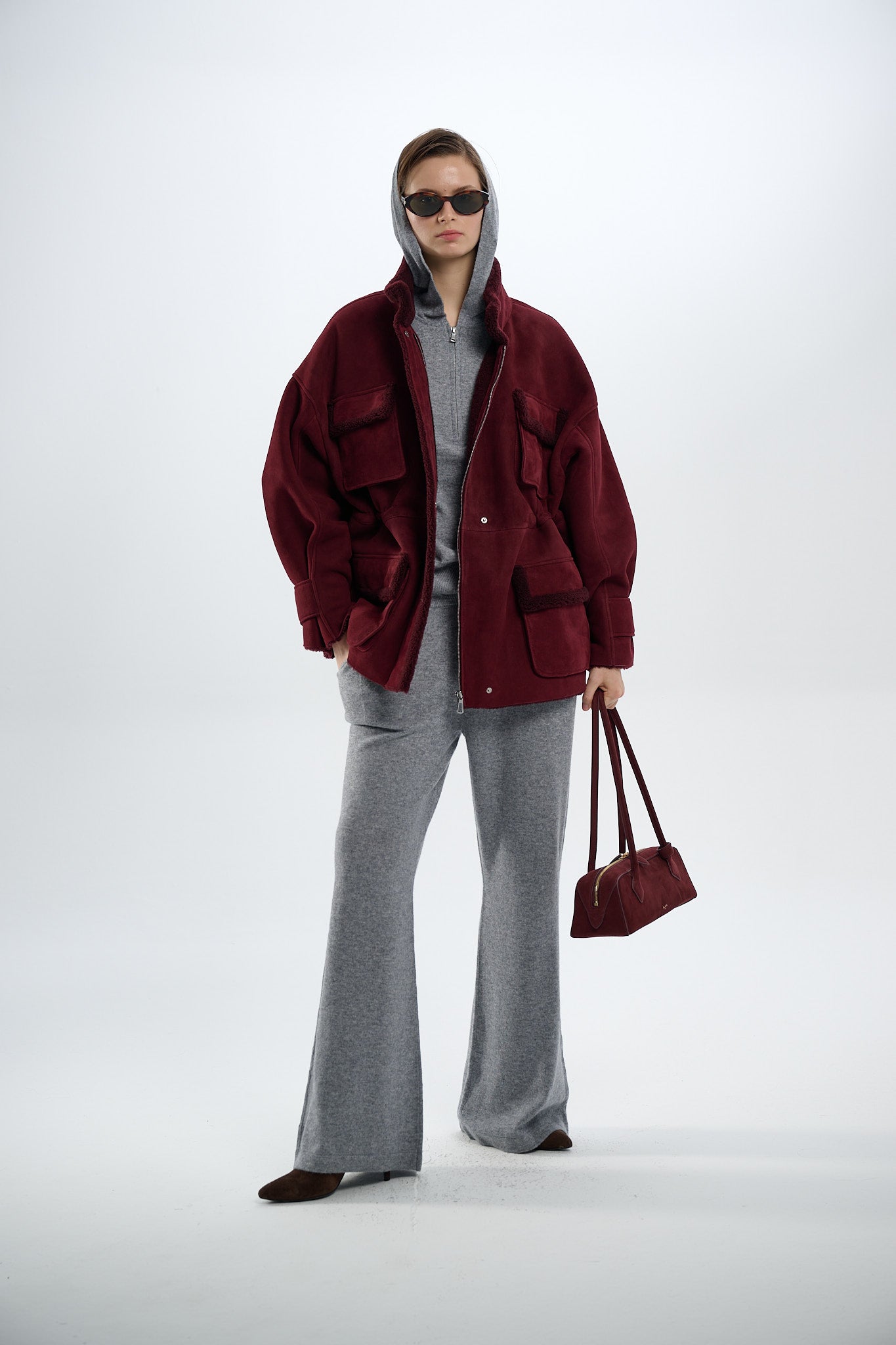 Shearling Bordeaux Parka 70 cm