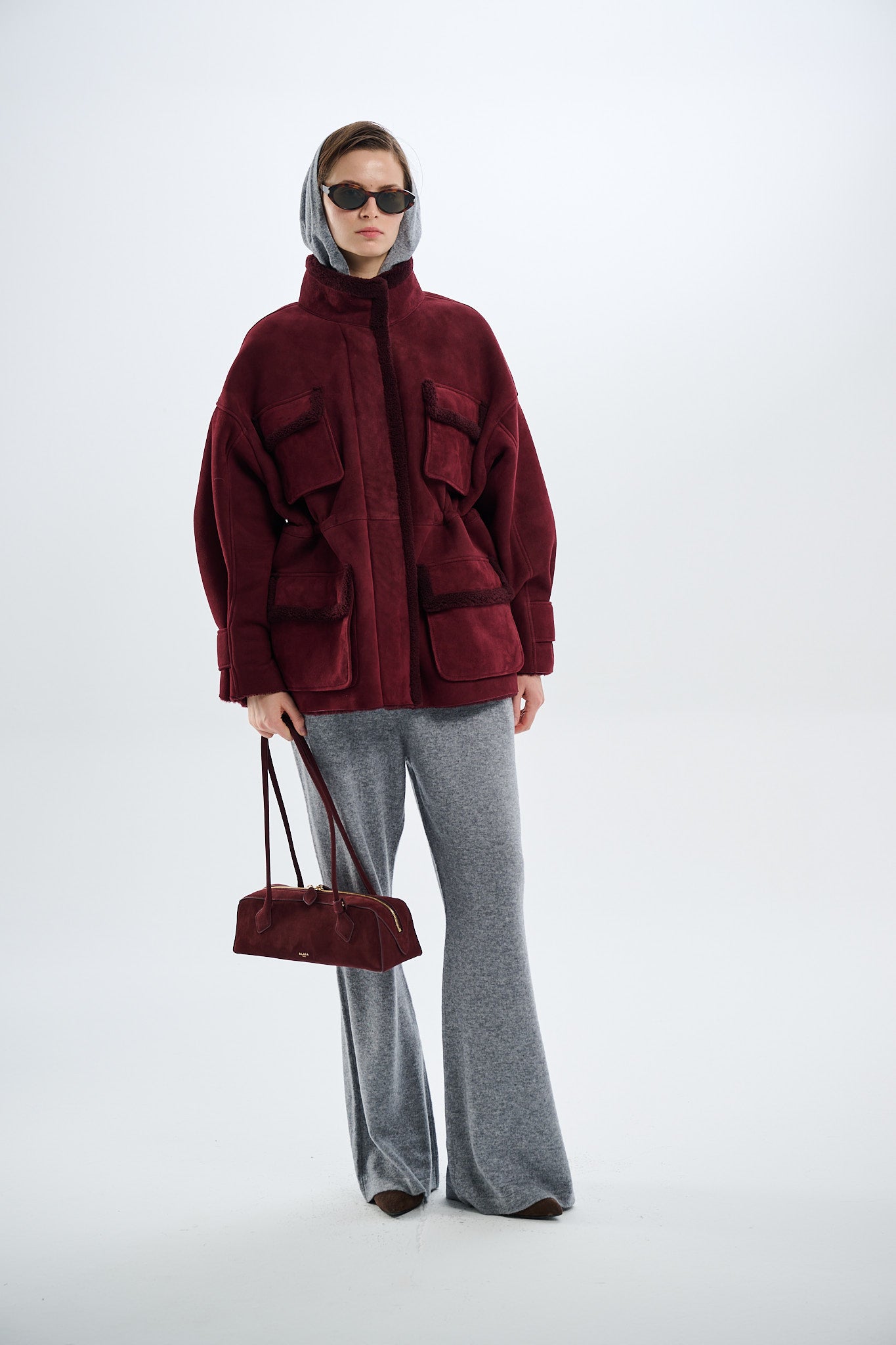 Shearling Bordeaux Parka 70 cm