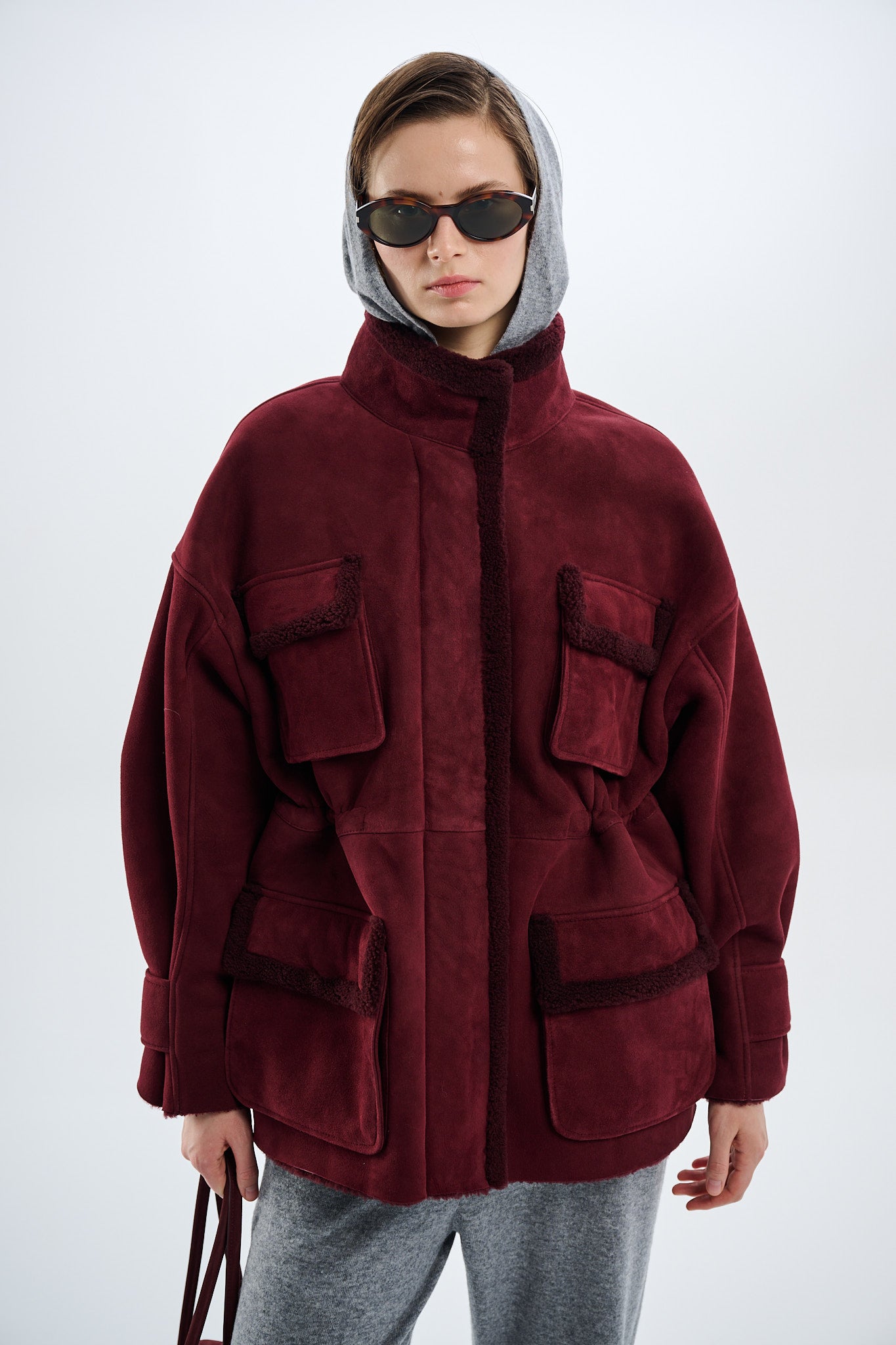 Shearling Bordeaux Parka 70 cm