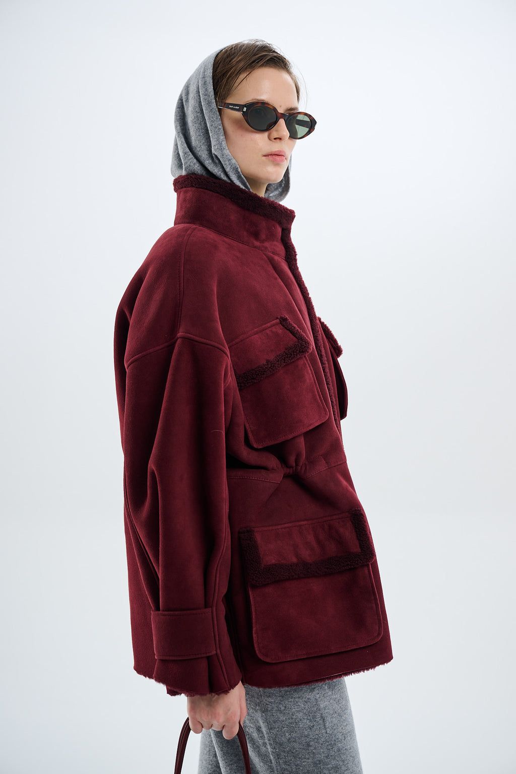 Shearling Bordeaux Parka 70 cm