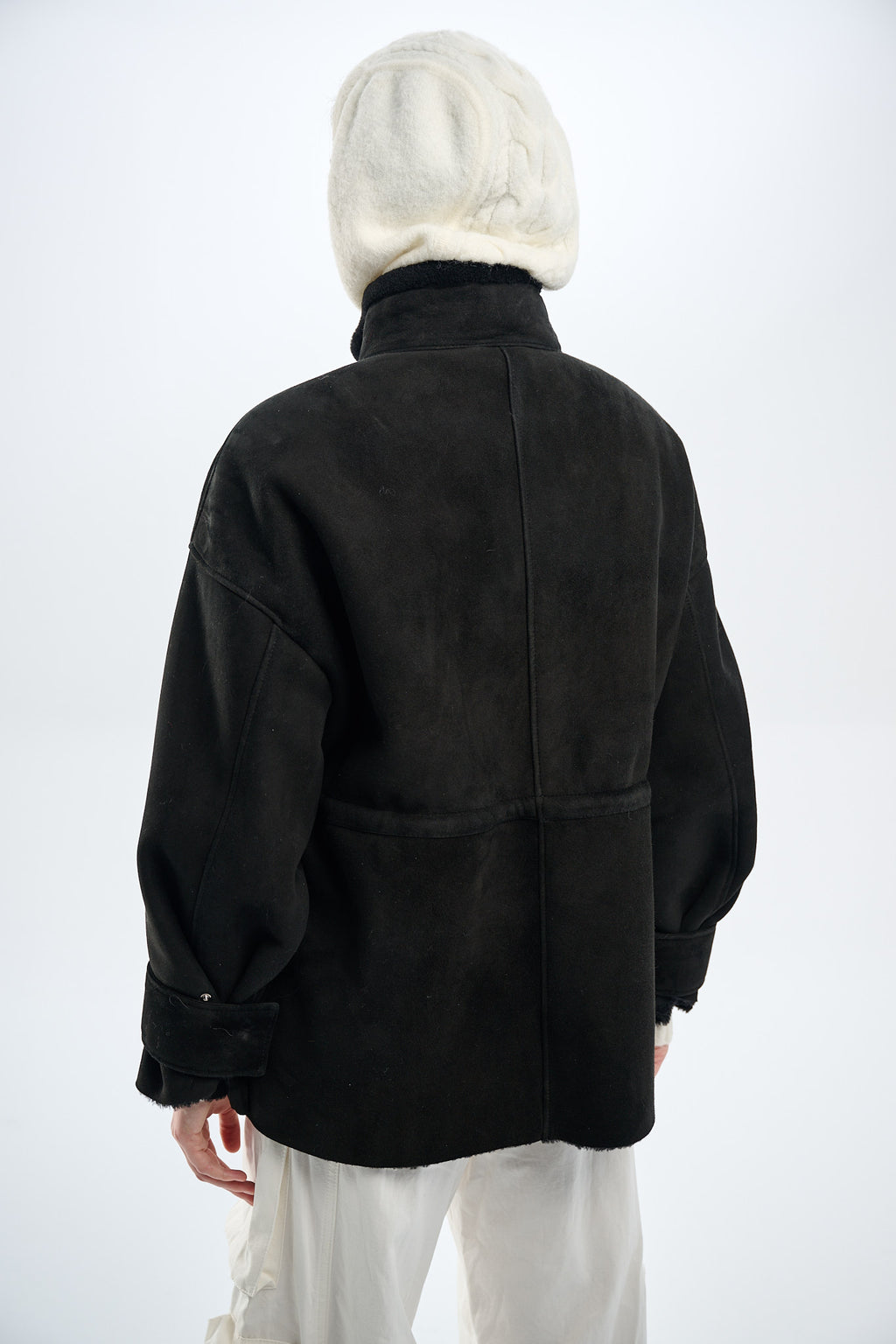 Shearling Black Suede Parka 70 cm