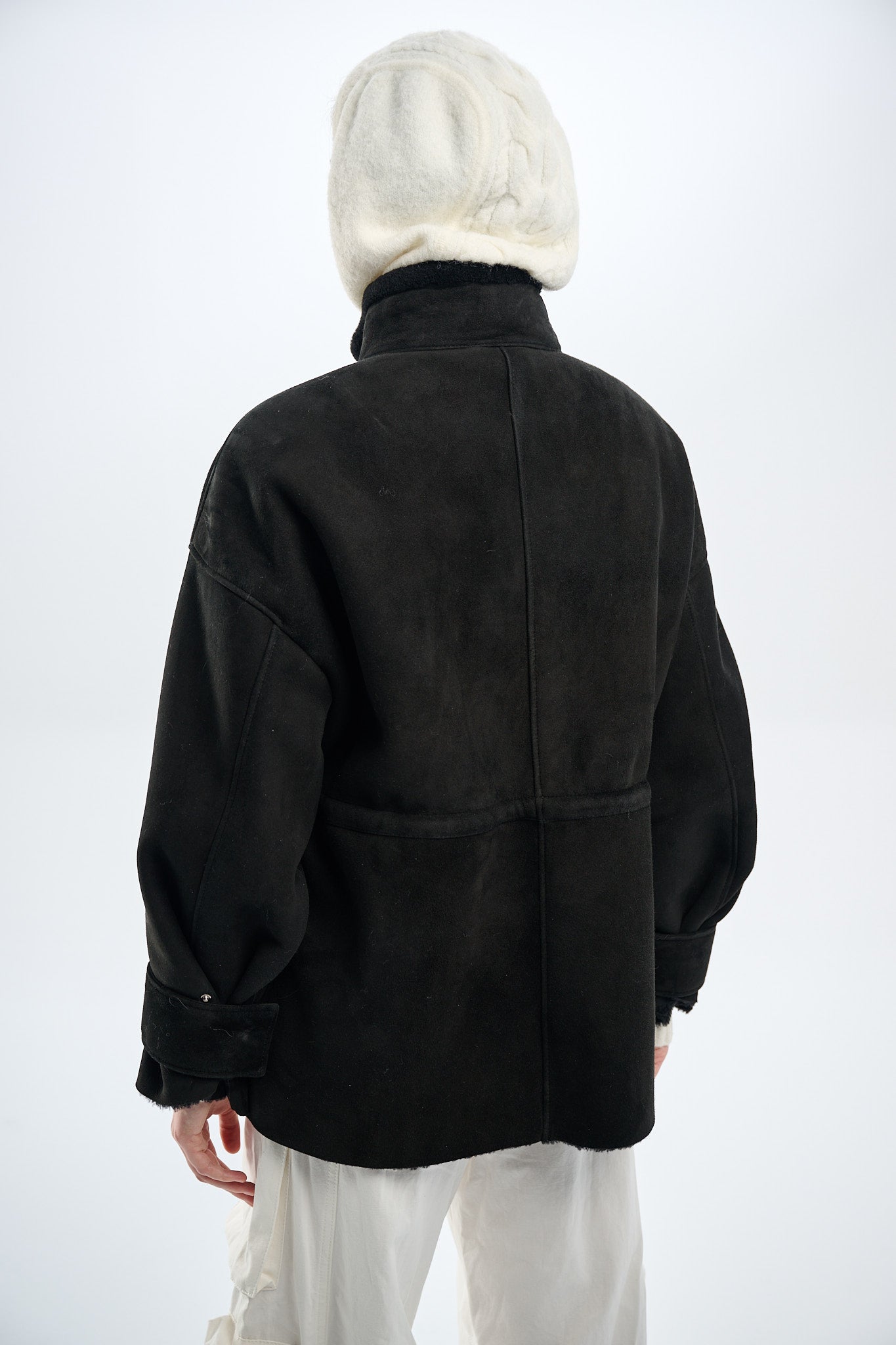 Shearling Black Suede Parka 70 cm