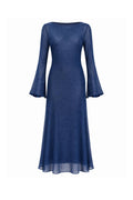 Long Navy Silk Dress